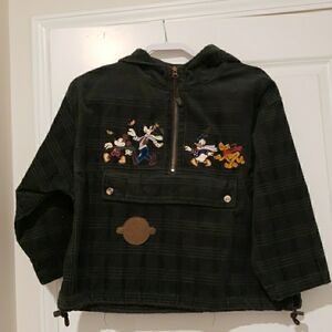Vintage Disney Store - Dark Green Corduroy Quarter Zip - Small